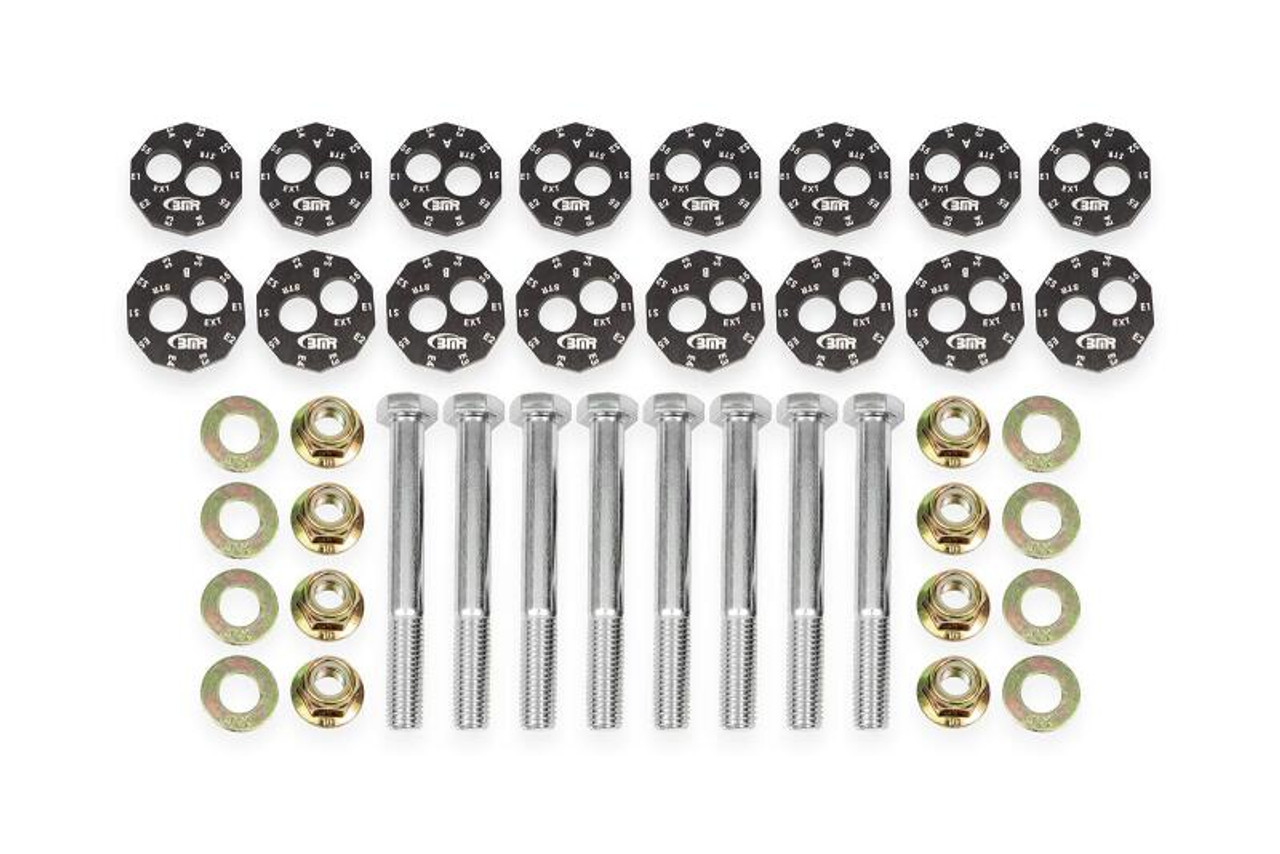 BMR 14-19 Chevrolet Corvette C7 Front & Rear Lower Control Arms Camber Bolt Kit - Black Anodized - WAK572