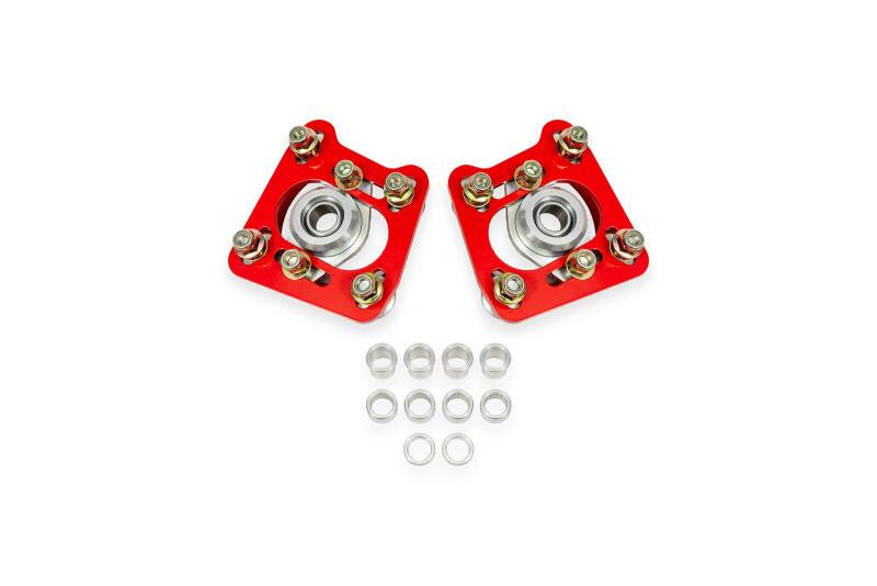 BMR 94-04 Ford Mustang Steel Caster Camber Plates - Red - WAK740R
