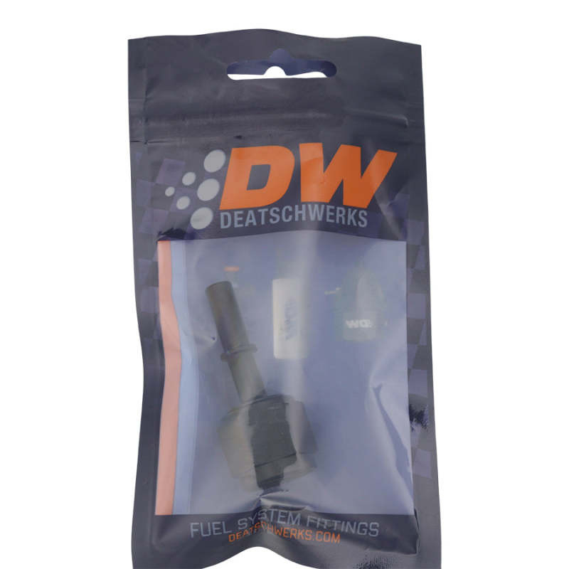 DeatschWerks 8AN Female Flare Swivel to 5/16in Male EFI Quick Disconnect - Anodized Matte Black - 6-02-0132-B