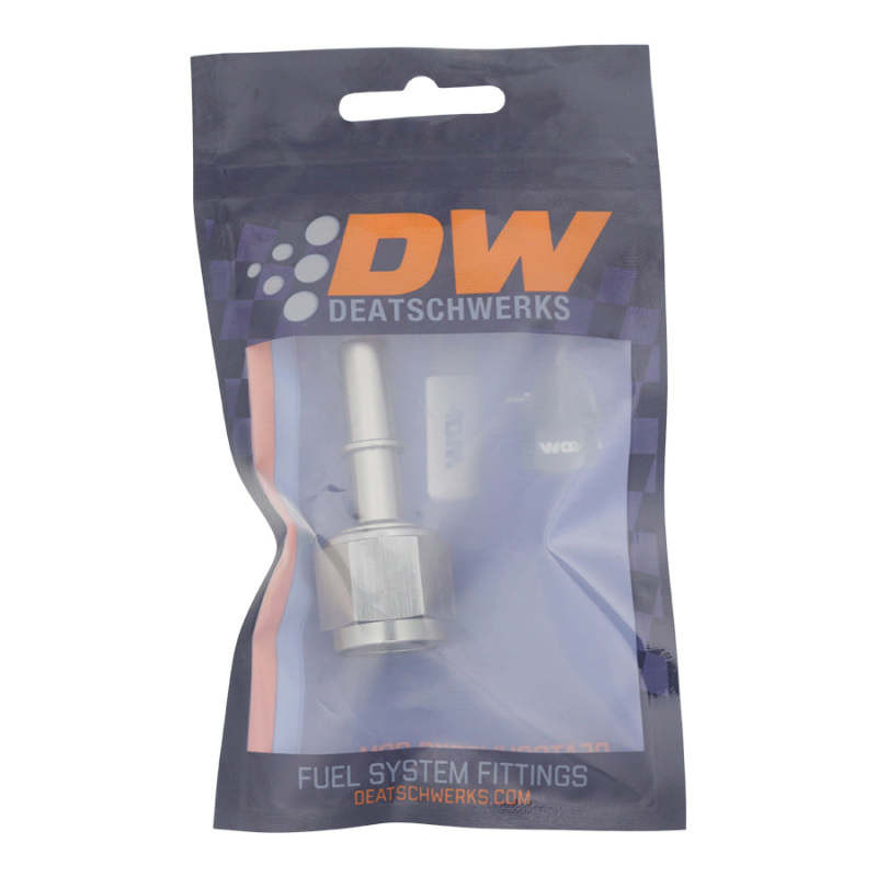 DeatschWerks 8AN Female Flare Swivel to 3/8in Male EFI Quick Disconnect - Anodized DW Titanium - 6-02-0133
