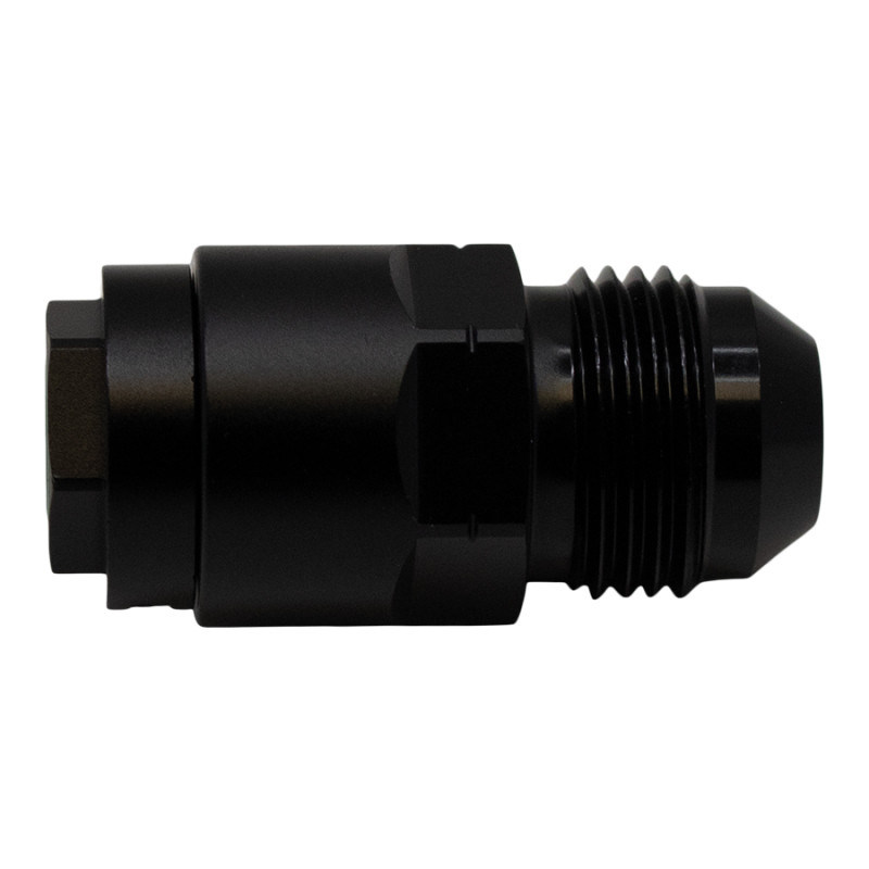 DeatschWerks 8AN Male Flare to 5/16in Female EFI Quick Connect Adapter - Anodized Matte Black - 6-02-0143-B