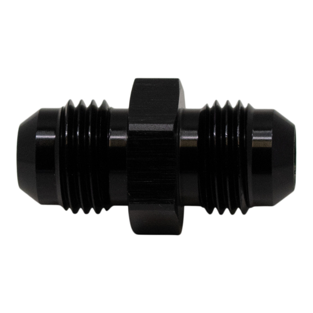 DeatschWerks 6AN Male Flare to 6AN Male Flare Coupler - Anodized Matte Black - 6-02-0202-B
