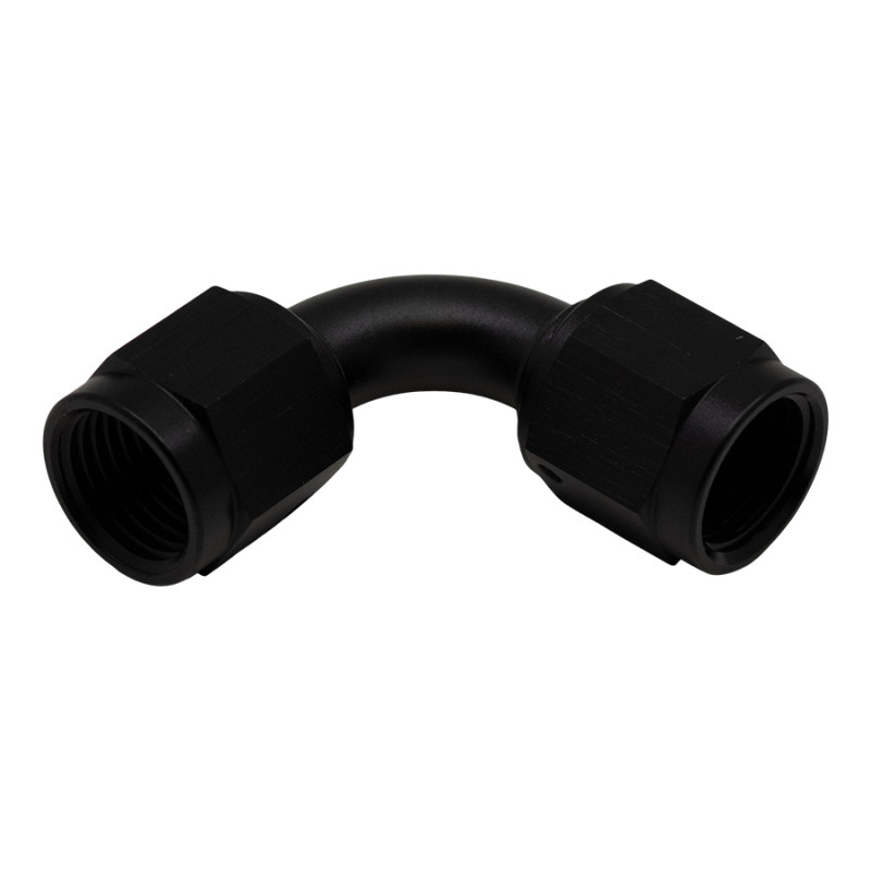 DeatschWerks 6AN Flare Female Swivel 90-Degree to 6AN Flare Female Swivel - Anodized Matte Black - 6-02-0215-B