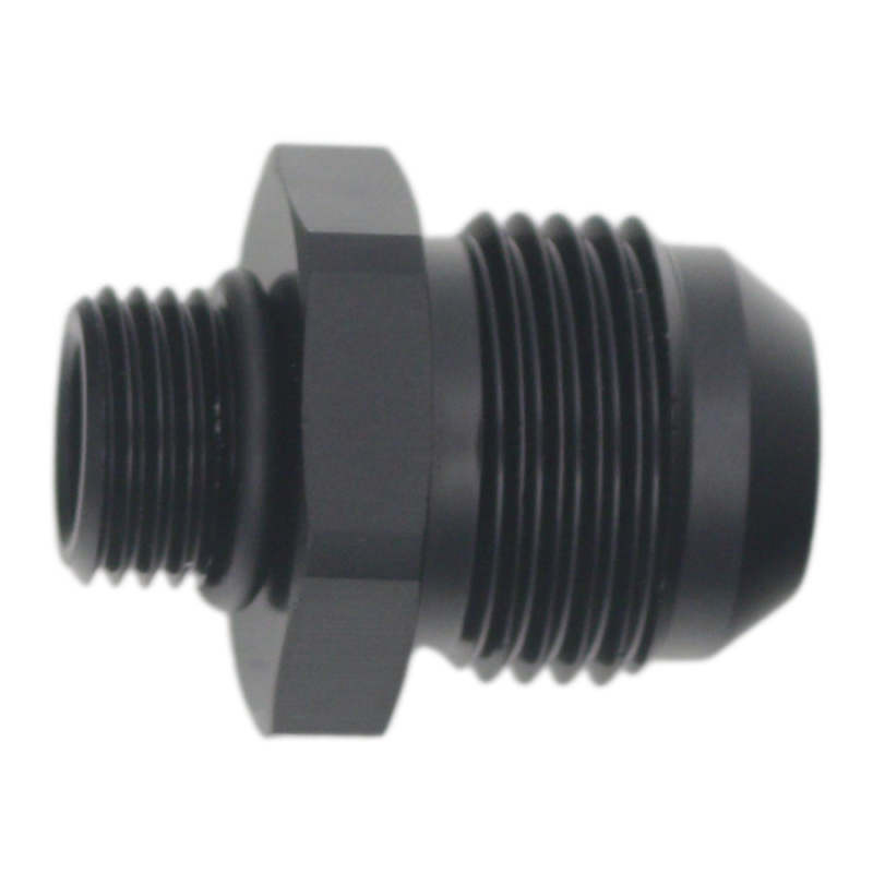 DeatschWerks 6AN ORB Male to 10AN Male Flare Adapter - Anodized Matte Black - 6-02-0409-B