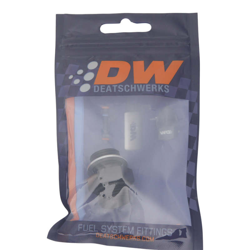 DeatschWerks 8AN ORB Male to M18 X 1.5 Metric Male (Incl O-Ring and Washer) - Anodized Matte Black - 6-02-0612-B