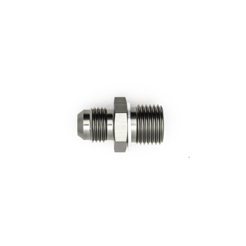 DeatschWerks 6AN Male Flare to M16 X 1.5 Male Metric Adapter (Incl. Crush Washer) - Titanium - 6-02-0615