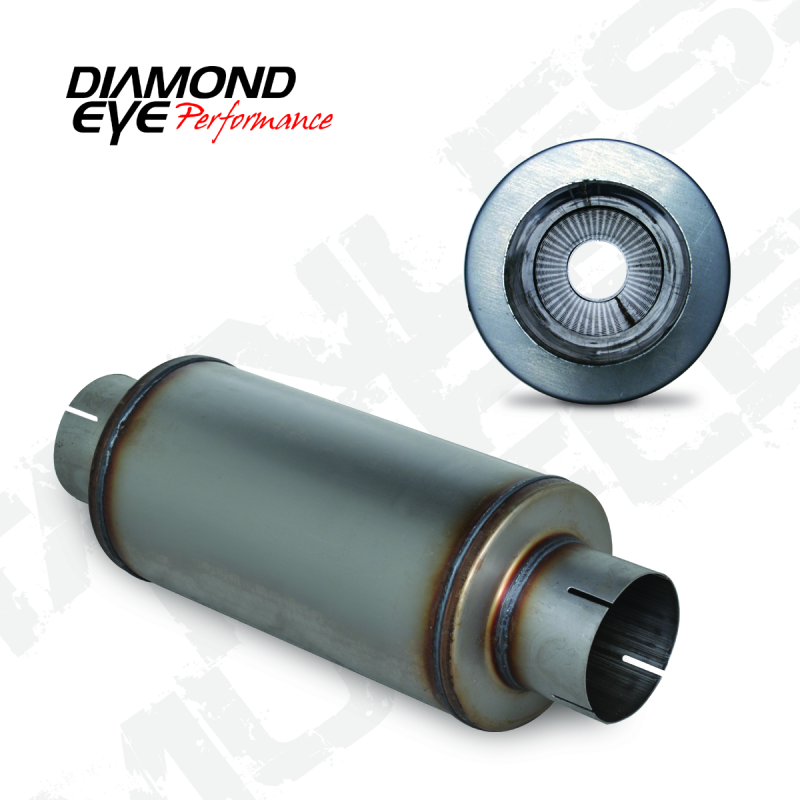 Diamond Eye MFLR 4inID SGL IN/SGL OUT 7inDIA X 14in BODY 20in LENGTH PERF SLOTTED ENDS 409 SS - 460020