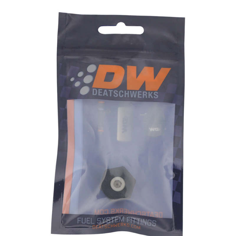 DeatschWerks 8AN ORB Male Plug Fitting with 1/8in NPT Gauge Port - Anodized Matte Black - 6-02-0731-B