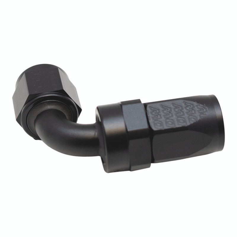 DeatschWerks 8AN Female Swivel 90-Degree Hose End CPE - Anodized Matte Black - 6-02-0807-B