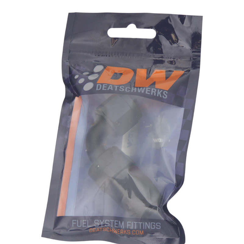 DeatschWerks 8AN Female Swivel 90-Degree Hose End CPE - Anodized Matte Black - 6-02-0807-B