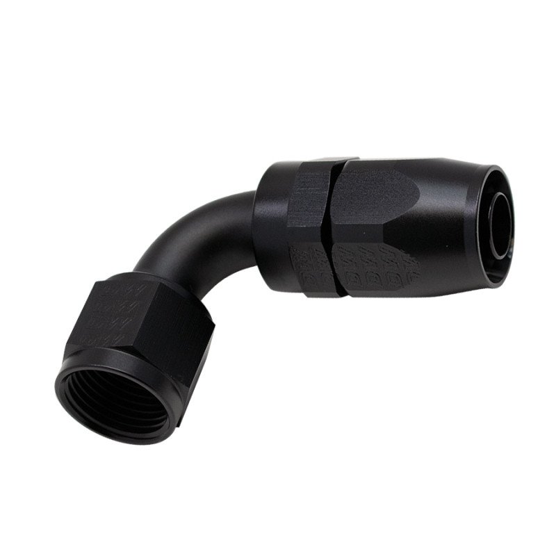 DeatschWerks 10AN Female Swivel 90-Degree Hose End CPE - Anodized Matte Black - 6-02-0811-B