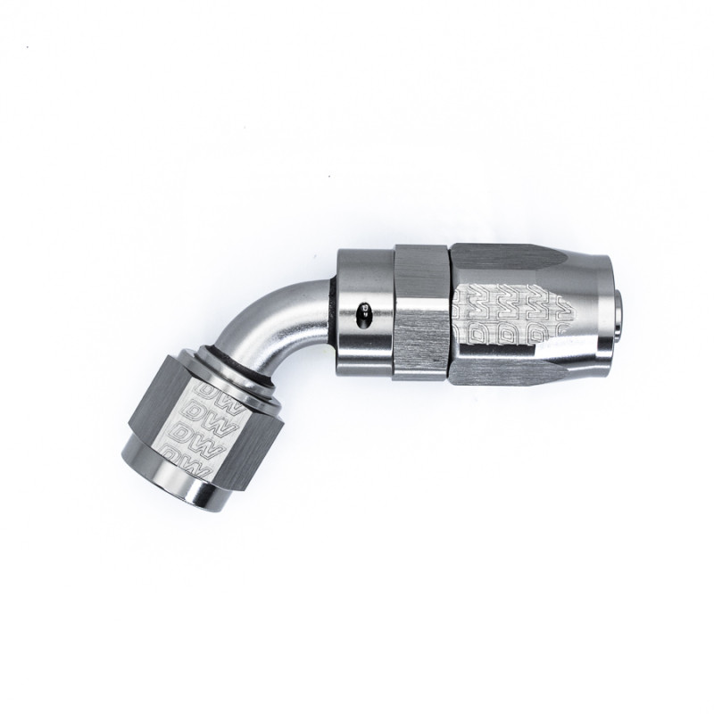 DeatschWerks 6AN Female Flare Swivel 60-Degree Hose End CPE Anodized DW Titanium - 6-02-0819