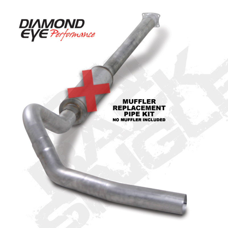 Diamond Eye KIT 4in CB MFLR RPLCMENT PIPE SGL AL: 01-05 CHEVY/GMC 6.6L 2500/3500 - K4110A-RP
