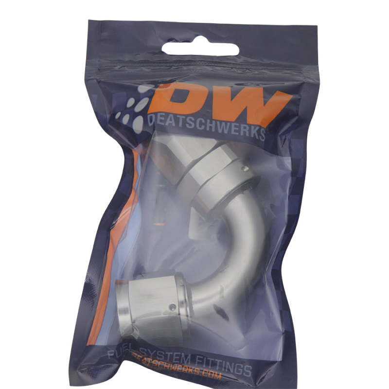 DeatschWerks 10AN Female Swivel 120-Degree Hose End CPE - Anodized Titanium - 6-02-0826