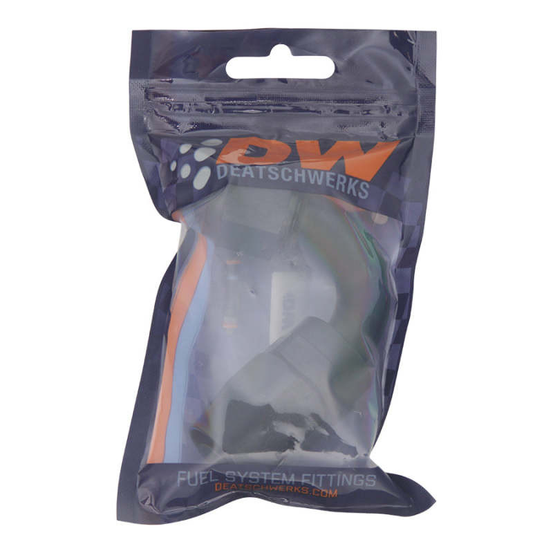 DeatschWerks 10AN Female Flare Swivel 120-Degree Hose End CPE - Anodized Matte Black - 6-02-0826-B