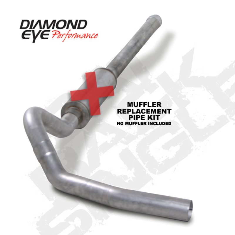 Diamond Eye KIT 4in CB SGL MFLR RPLCMENT PIPE AL CHEVY/GMC 6.6L 2500/3500 2006-2007.5 - K4122A-RP