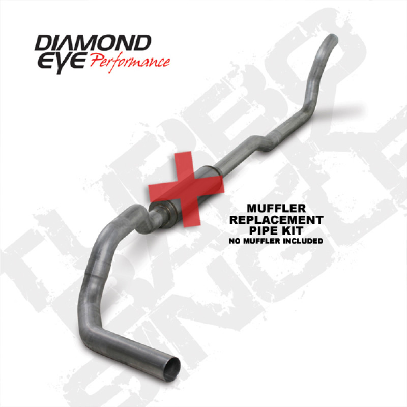 Diamond Eye KIT 4in TB MFLR RPLCMENT PIPE SGL AL: 2-WHEEL DRIVE ONLY 89-93 DODGE CUMMINS 5.9L - K4209A-RP
