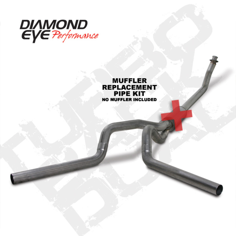 Diamond Eye KIT 4in TB MFLR RPLCMENT PIPE DUAL SS: 94-02 DODGE CUMMINS 5.9L - K4214S-RP