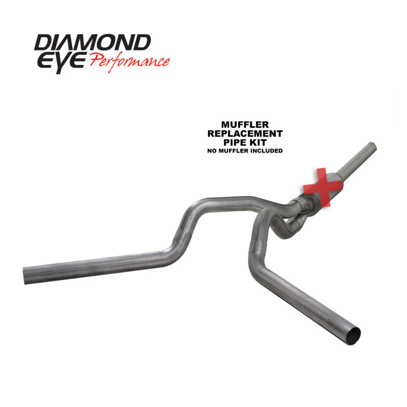 Diamond Eye KIT 4in CB MFLR RPLCMENT PIPE DUAL SS: 2004.5-2007.5 DODGE CUMMINS 600 - K4236S-RP