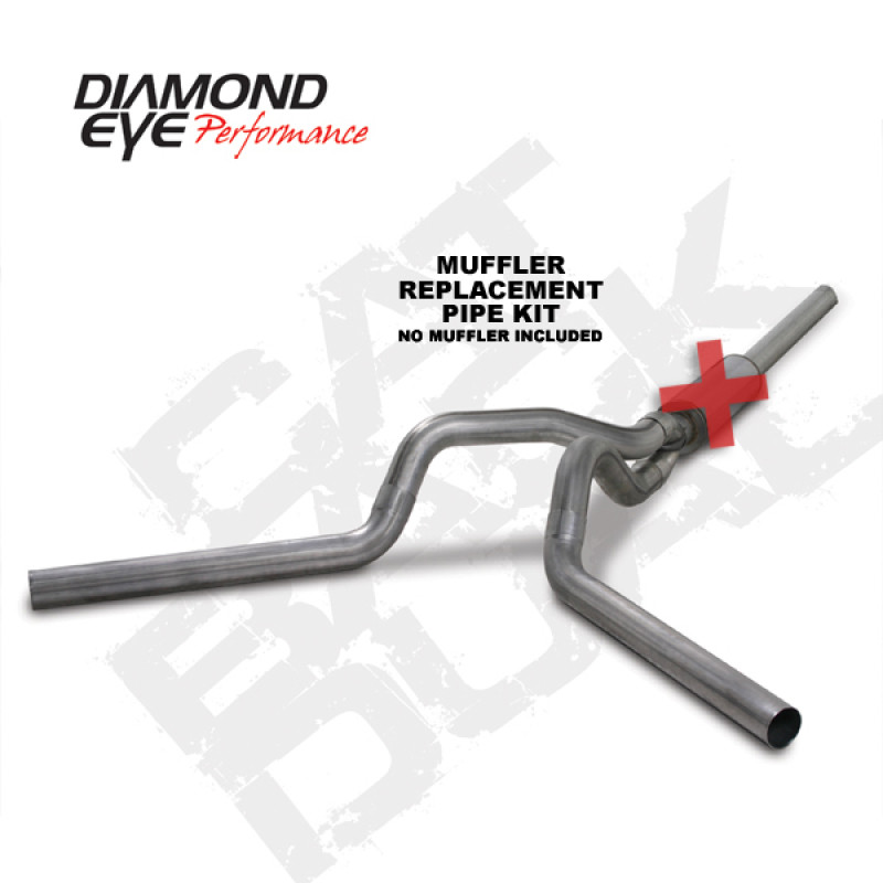 Diamond Eye KIT 4in CB MFLR RPLCMENT PIPE DUAL SS: 2004.5-2007.5 DODGE CUMMINS 600 - K4236S-RP