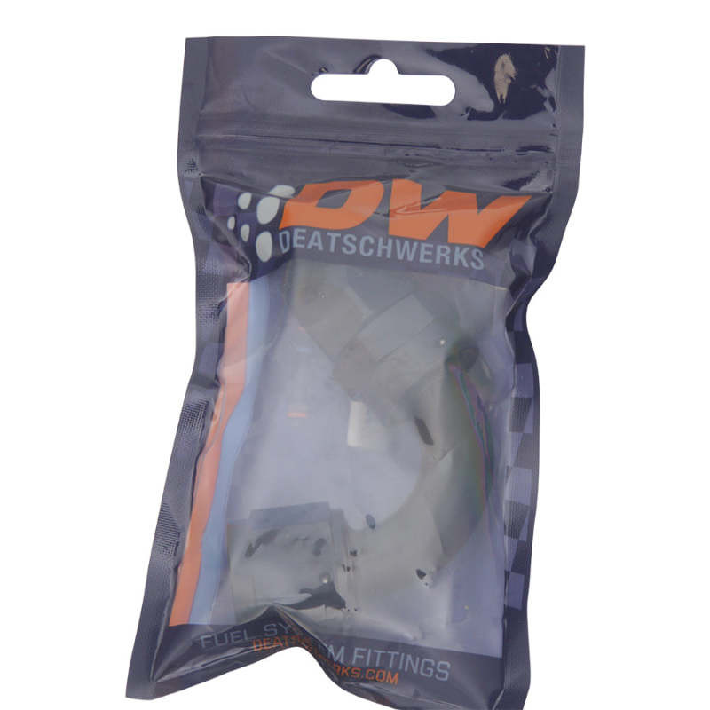 DeatschWerks 10AN Female Flare Swivel 120-Degree Hose End PTFE - Anodized Matte Black - 6-02-0878-B