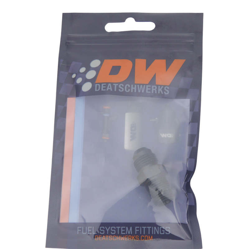 DeatschWerks 6AN Male Flare to 1/4in Male NPT Adapter - Anodized Matte Black - 6-02-0901-B