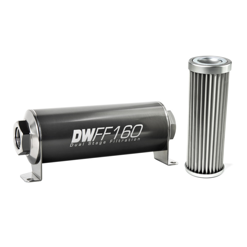DeatschWerks Stainless Steel 5 Micron Universal Inline Fuel Filter Housing Kit (160mm) - 8-03-160-005K