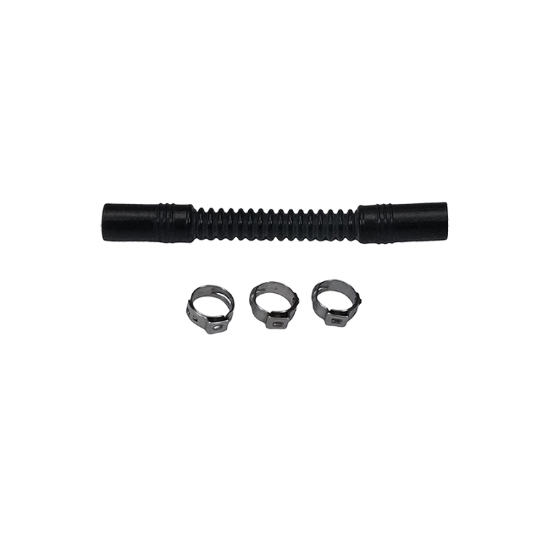 Deatschwerks Convoluted Tubing 100mm Length x 8mm ID Side 1 x 8mm ID Side 2 - Black - 9-CT-4-516