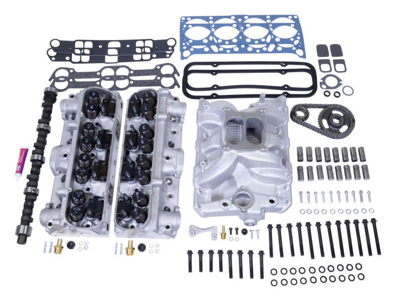 Edelbrock Pwr Pkg Top End Kit Perf RPM 389-467 Pontiac w/ 72cc D-Port Heads 460+ Hp - 2055