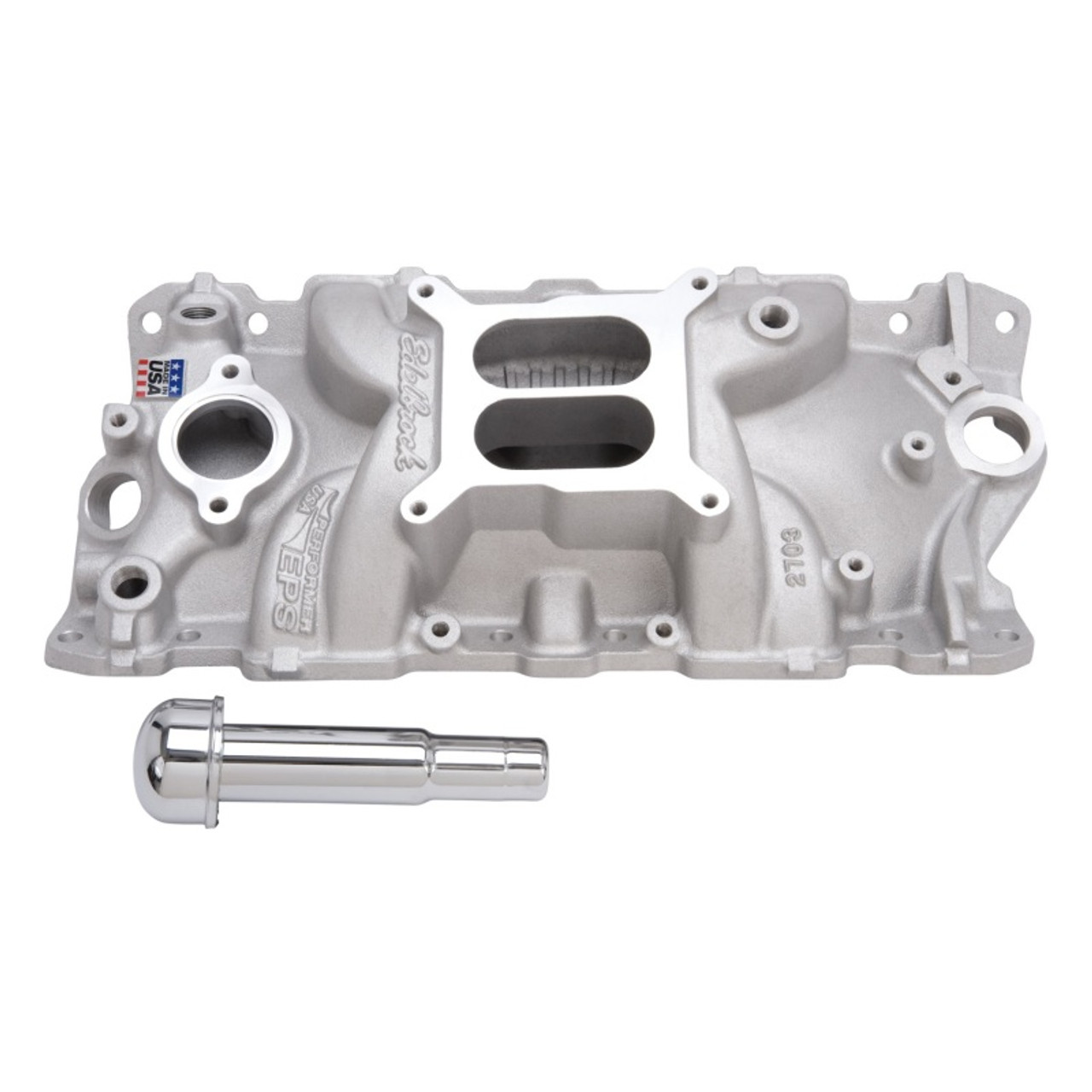 Edelbrock Intake Manifold Performer Eps w/ Oil Fill Tube And Breather for Small-Block Chevy - 2703
