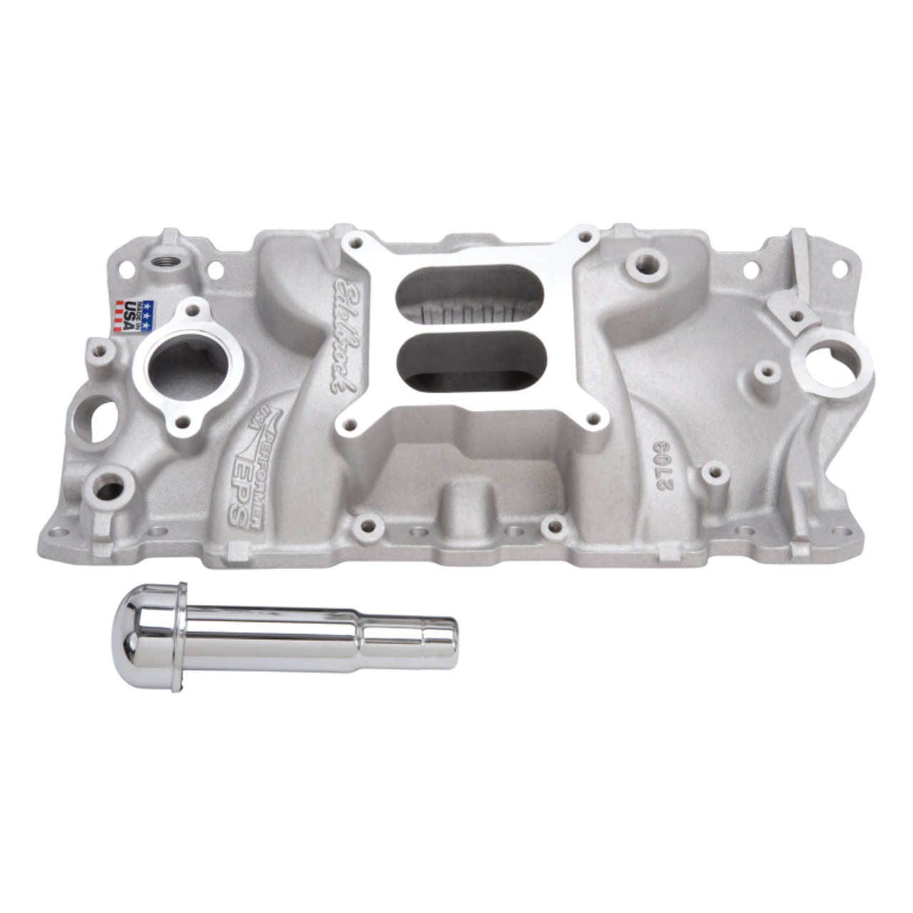Edelbrock Intake Manifold Performer Eps w/ Oil Fill Tube And Breather for Small-Block Chevy - 2703