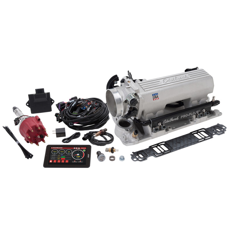 Edelbrock Pro Flo 4 XT EFI System Seq Port SBC 1986 & Earlier 625 Max HP 35lb/hr Satin Finish - 35810