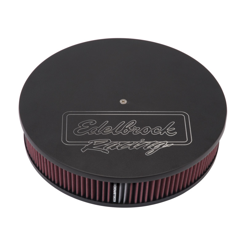 Edelbrock Air Cleaner Victor Series Round Aluminum Top Cloth Element 14In Dia X 3 125In Black - 41613
