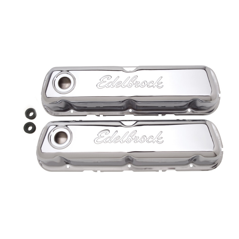 Edelbrock Valve Cover Signature Series Ford 260-289-302-351W CI V8 Chrome - 4460