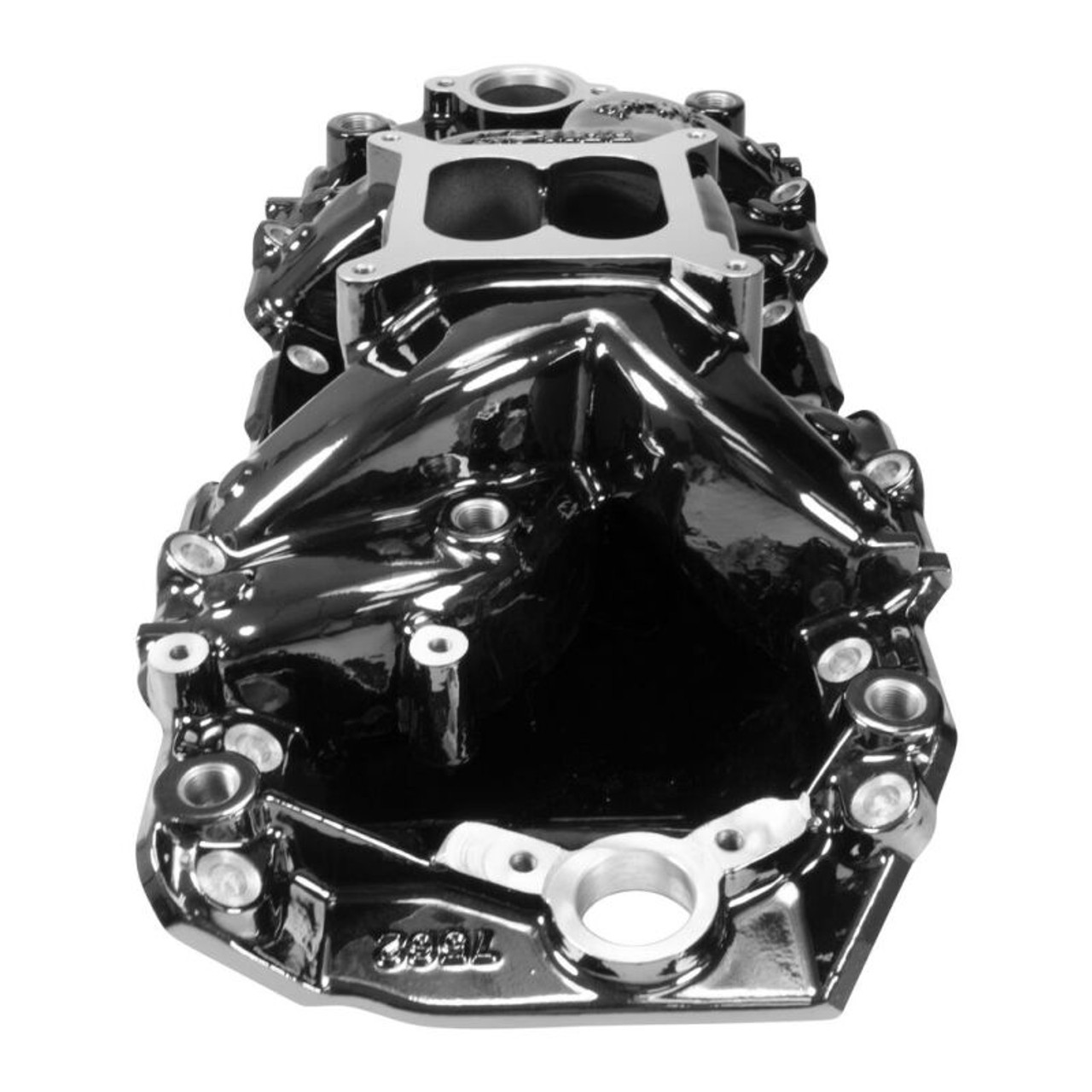 Edelbrock B/B Chev Rect Port RPM Air-Gap Manifold - Black Plasma Finish - 7562-BP