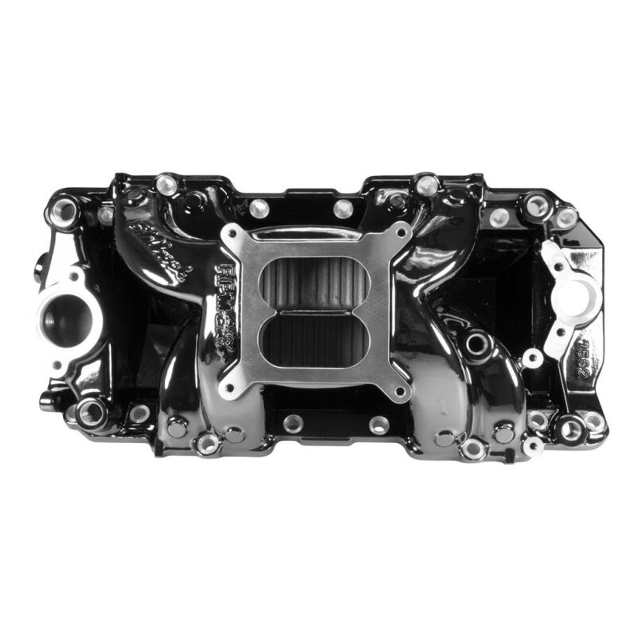 Edelbrock B/B Chev Rect Port RPM Air-Gap Manifold - Black Plasma Finish - 7562-BP