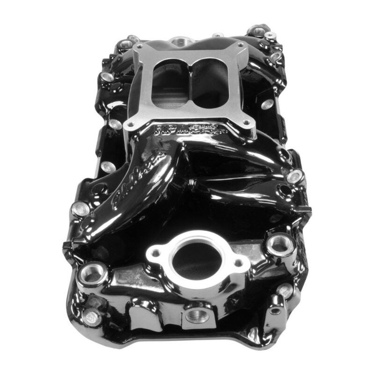 Edelbrock B/B Chev Rect Port RPM Air-Gap Manifold - Black Plasma Finish - 7562-BP