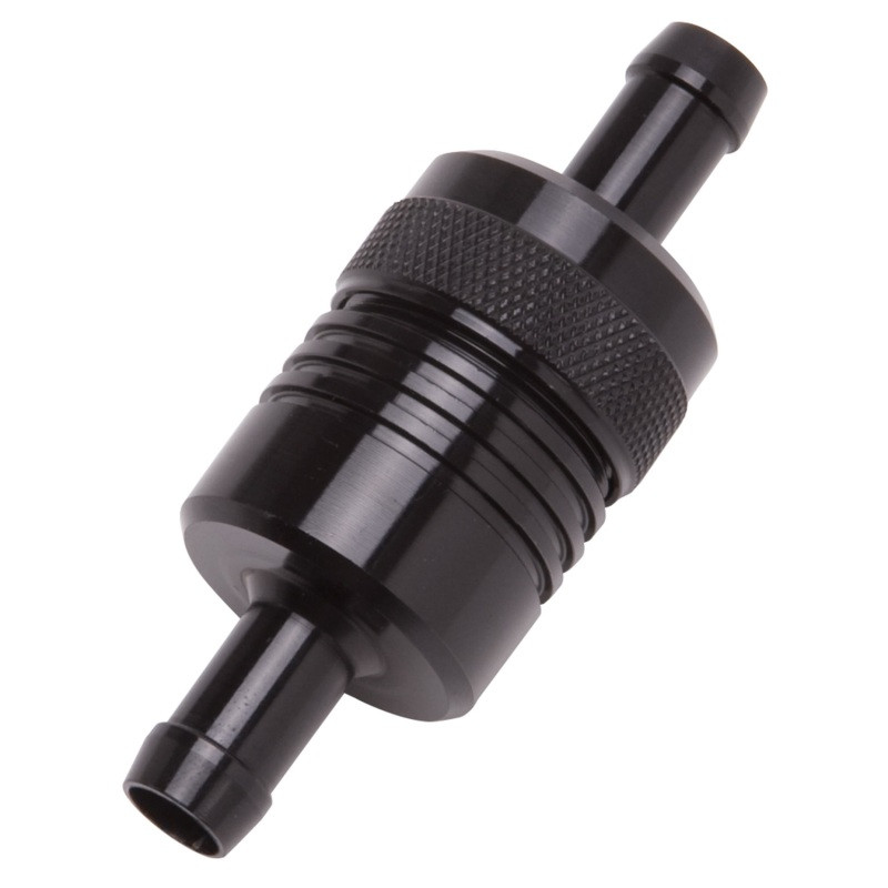 Edelbrock Fuel Filter Aluminum 3In X 01/ 1/8In 3/8In Inlet/Outlet Black - 8157