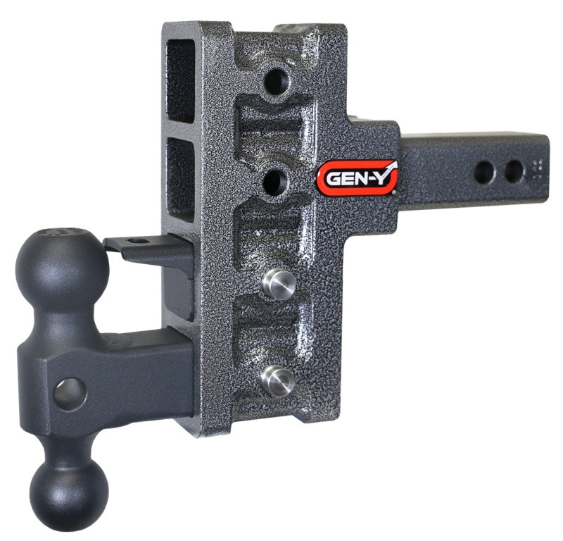 Gen-Y Mega Duty 2in Shank 5in Offset Drop 1.5K TW 10K Hitch w/GH-031 Dual-Ball/GH-032 Pintle Lock - GH-424