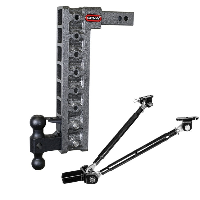 Gen-Y Mega Duty 2in Shank 17.5in Drop 16K Hitch w/Dual-Ball/Pintle Lock/Stabilizer Kit - GH-528
