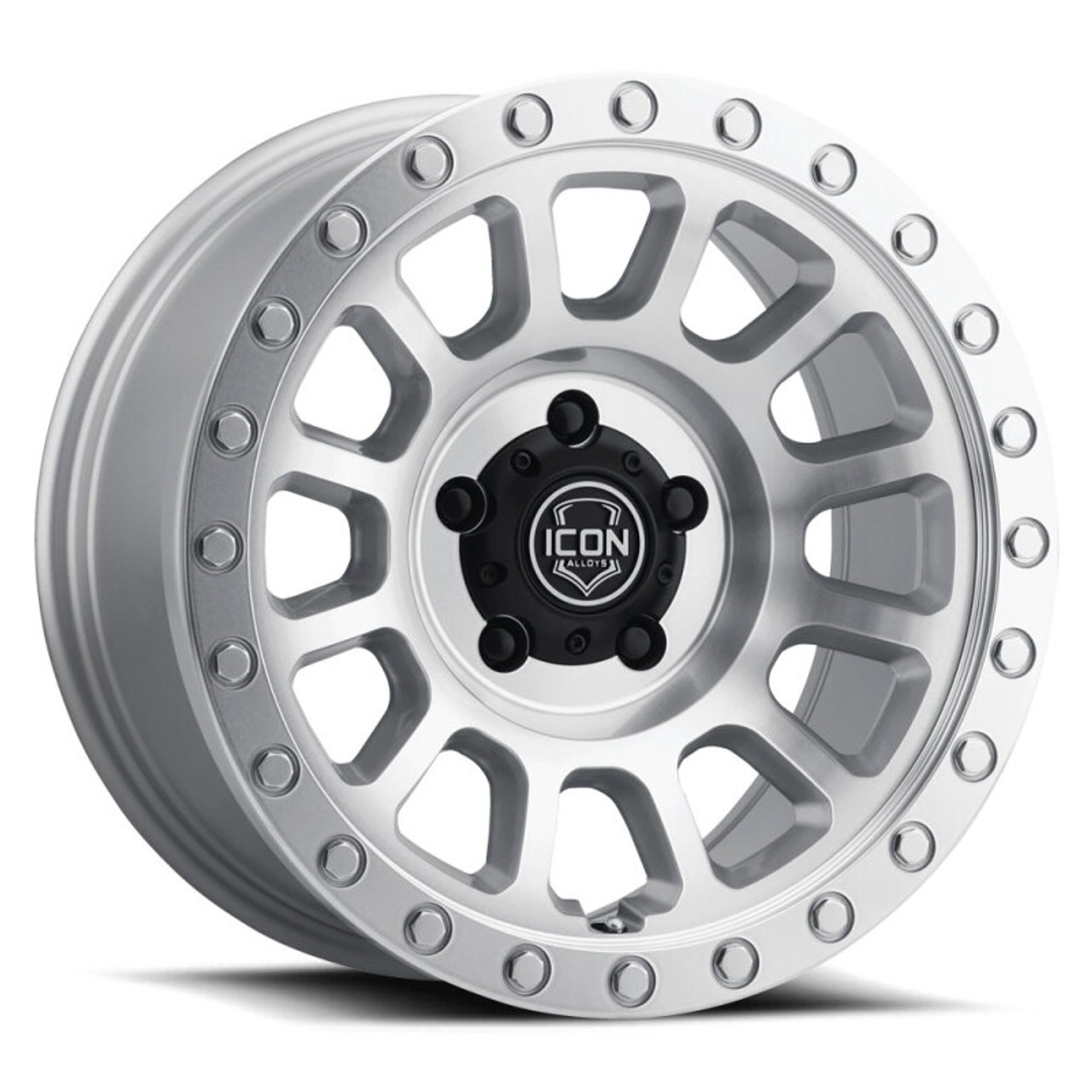 ICON Hulse 17 X 8.5 6 X 5.5 25mm Offset 5.75in BS Silver Machined - 8017859057SM Photo - Primary