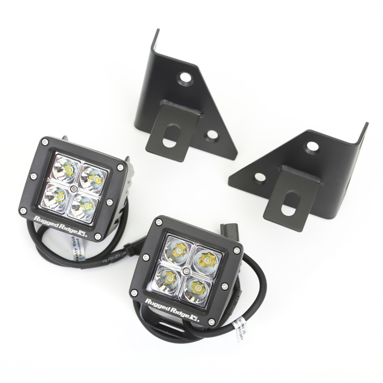 Rugged Ridge 76-95 Jeep Wrangler CJ/YJ Square Windshield LED Kit w/ Brackets - 11027.12