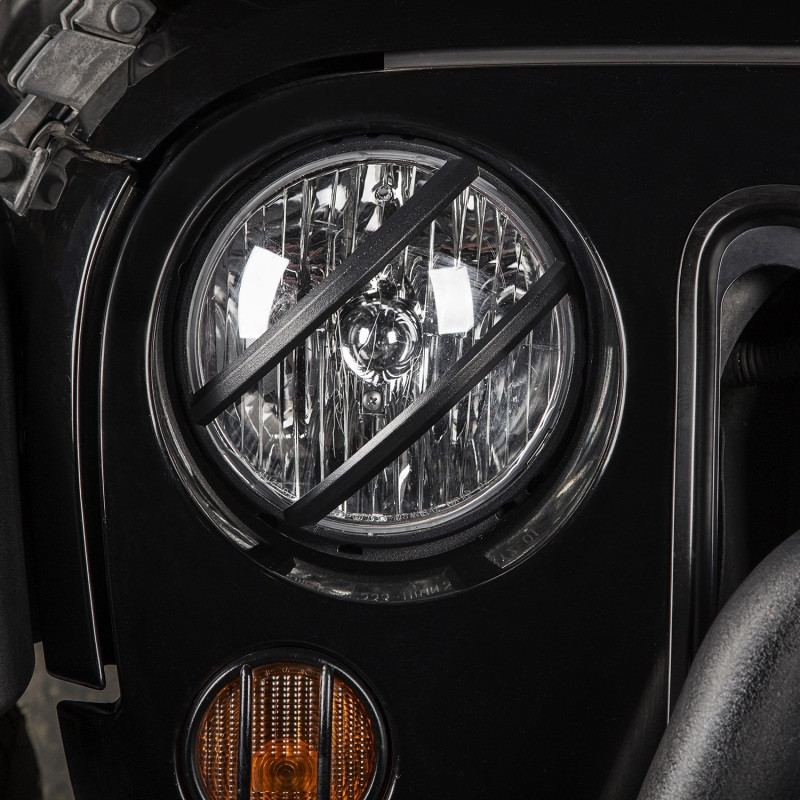 Rugged Ridge 07-18 Jeep Wrangler JK Black Elite Pivotal Headlight Euro Guard - 11230.13