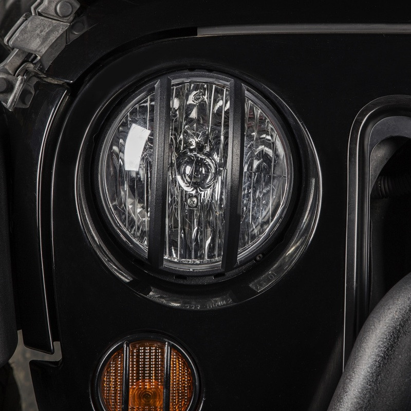 Rugged Ridge 07-18 Jeep Wrangler JK Black Elite Pivotal Headlight Euro Guard - 11230.13