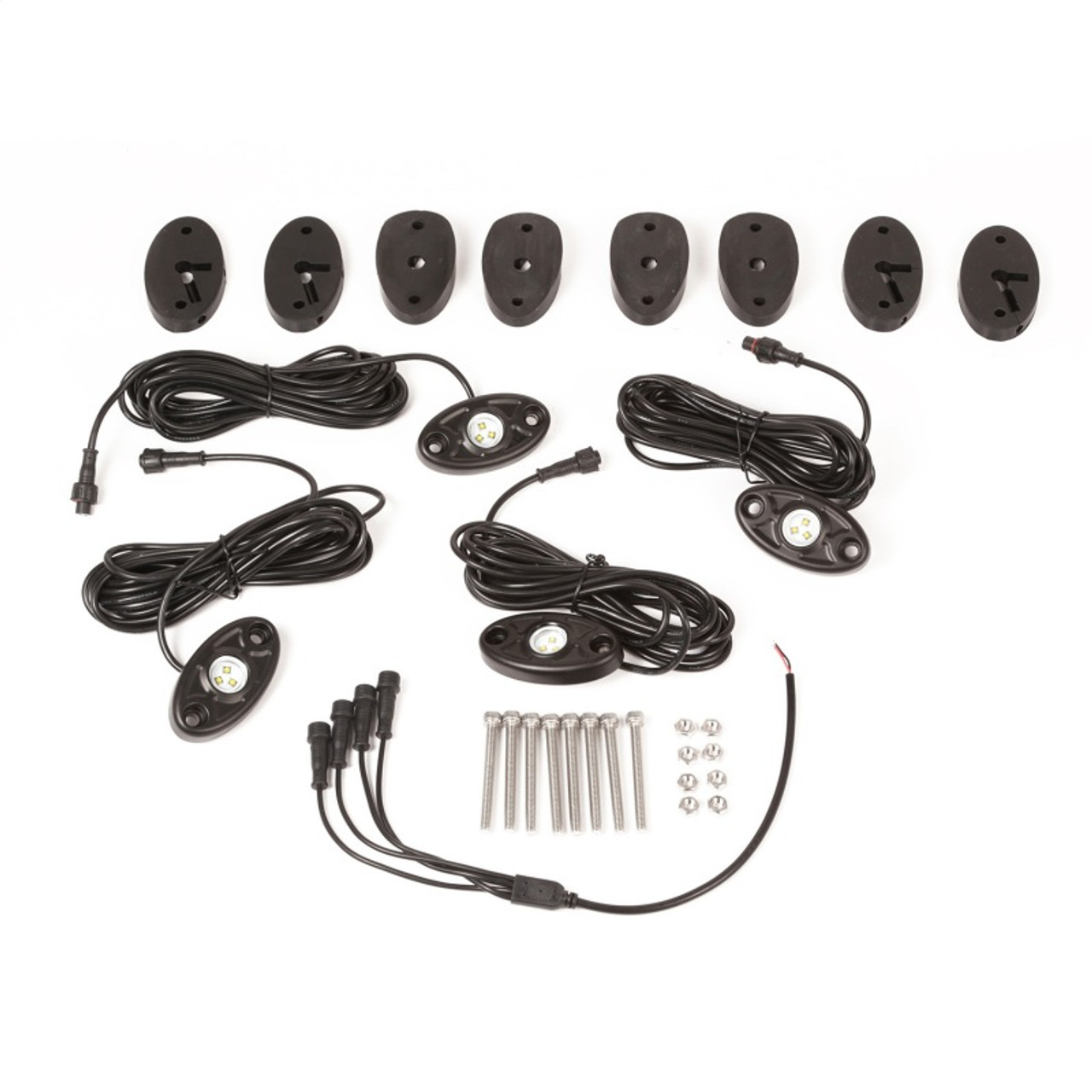 Rugged Ridge 07-18 Jeep Wrangler JK White 4-Piece LED Rock Light Kit - 11232.39