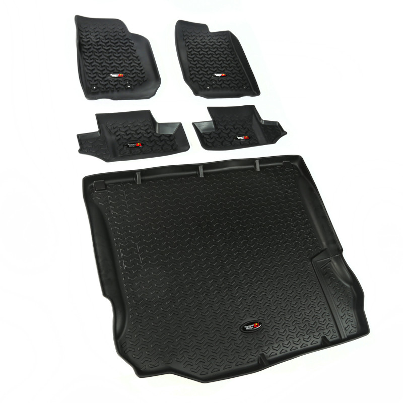 Rugged Ridge Floor Liner Front/Rear/Cargo Black 2011-2018 Jeep Wrangler JK 2 Dr - 12988.03