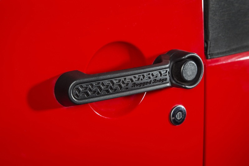 Rugged Ridge Elite Dr Hndle Inserts Black Tread 4Dr 07-18 Jeep Wrangler JK - 13311.49