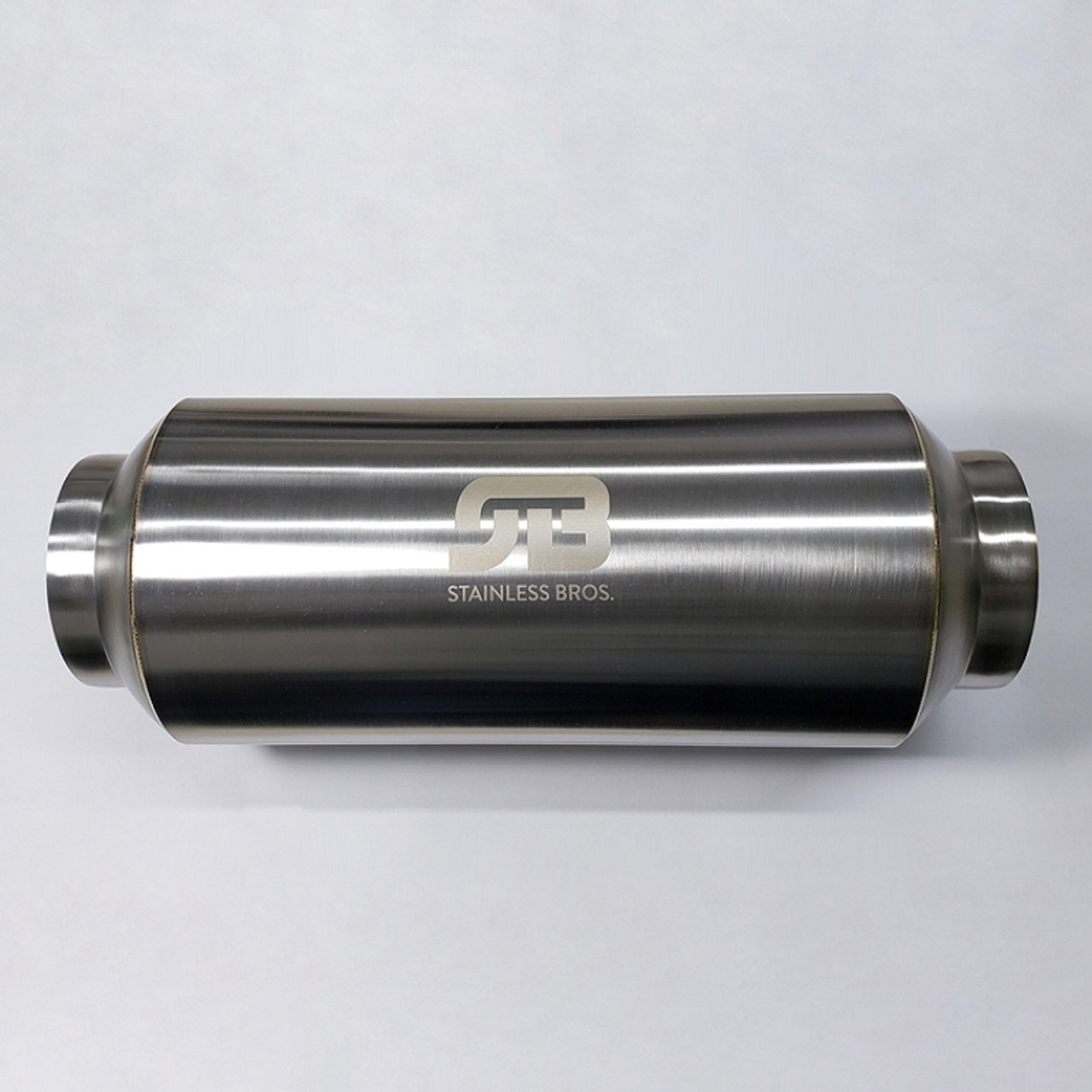 Stainless Bros 3.0in x 12.0in OAL Lightweight Muffler - Polished - 615-07613-1000