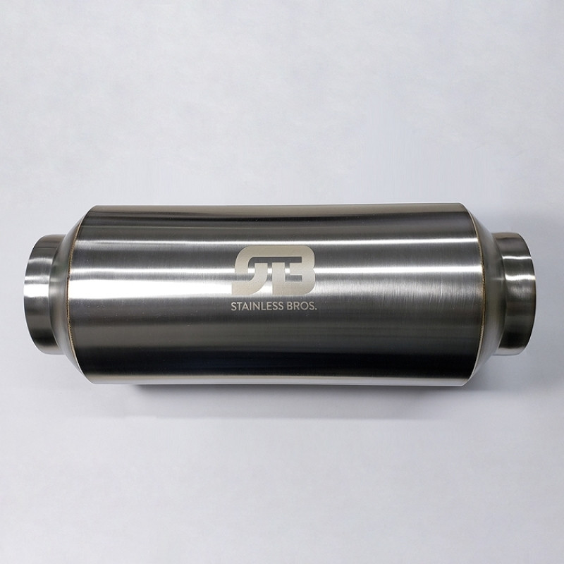 Stainless Bros 3.0in x 17.0in OAL Lightweight Muffler - Polished - 615-07623-1000