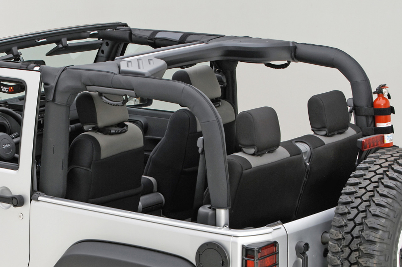 Rugged Ridge Roll Bar Cover Black Polyester 07-18 Jeep Wrangler JK - 13613.02